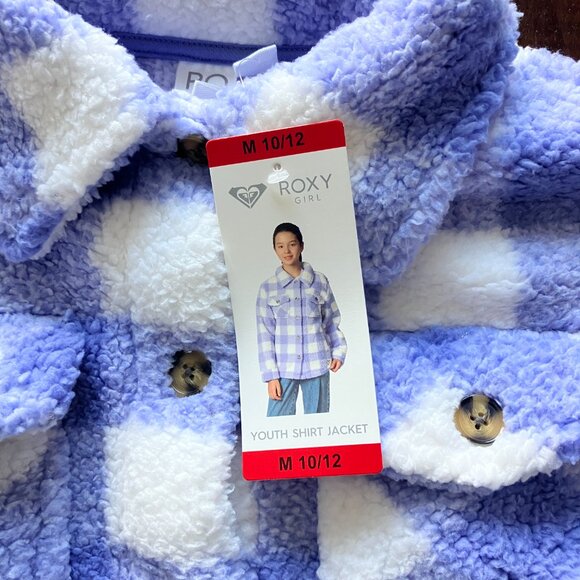 Roxy Youth Fleece Shirt Jacket - M (10/12) - Picture 2 of 4